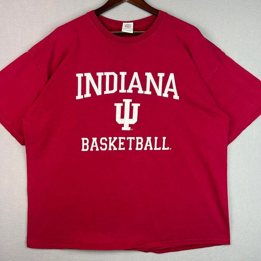 2000s University of Indiana Basketball Red Tee Shirt XXL